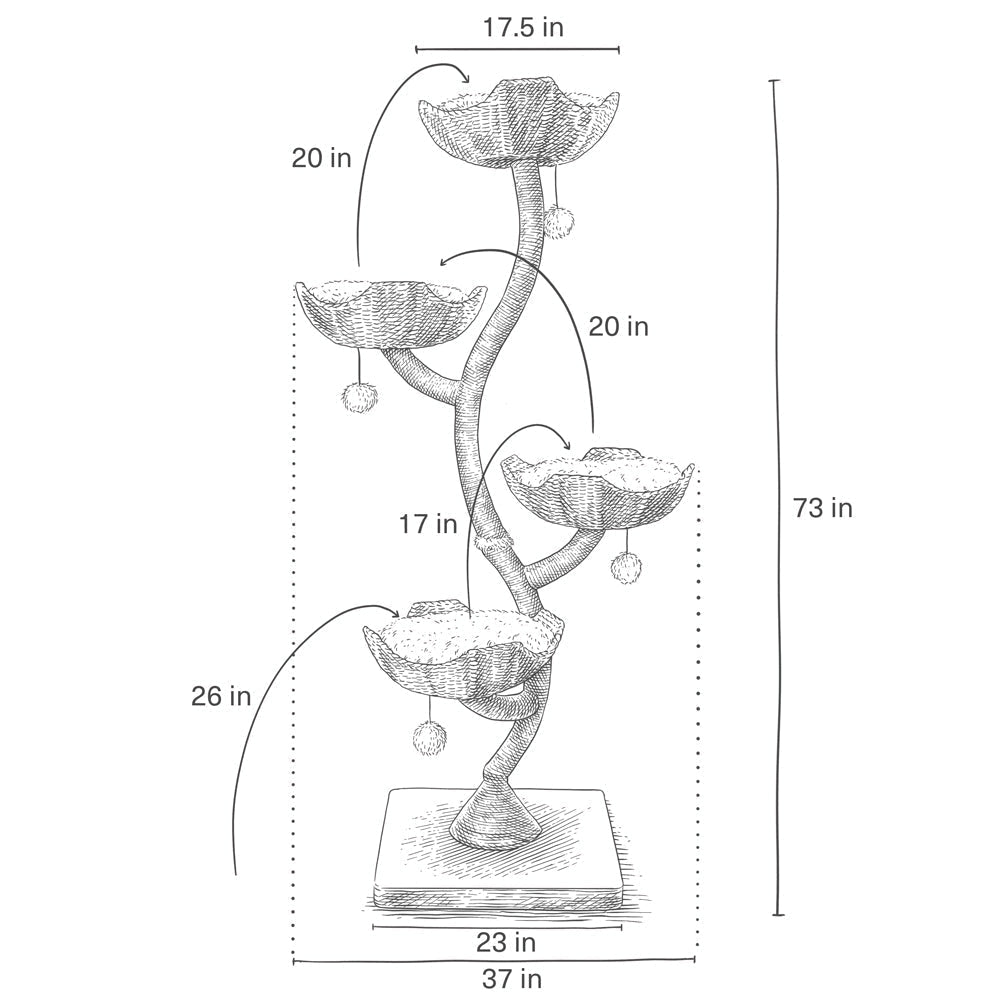 Árbol para gatos con hiedra