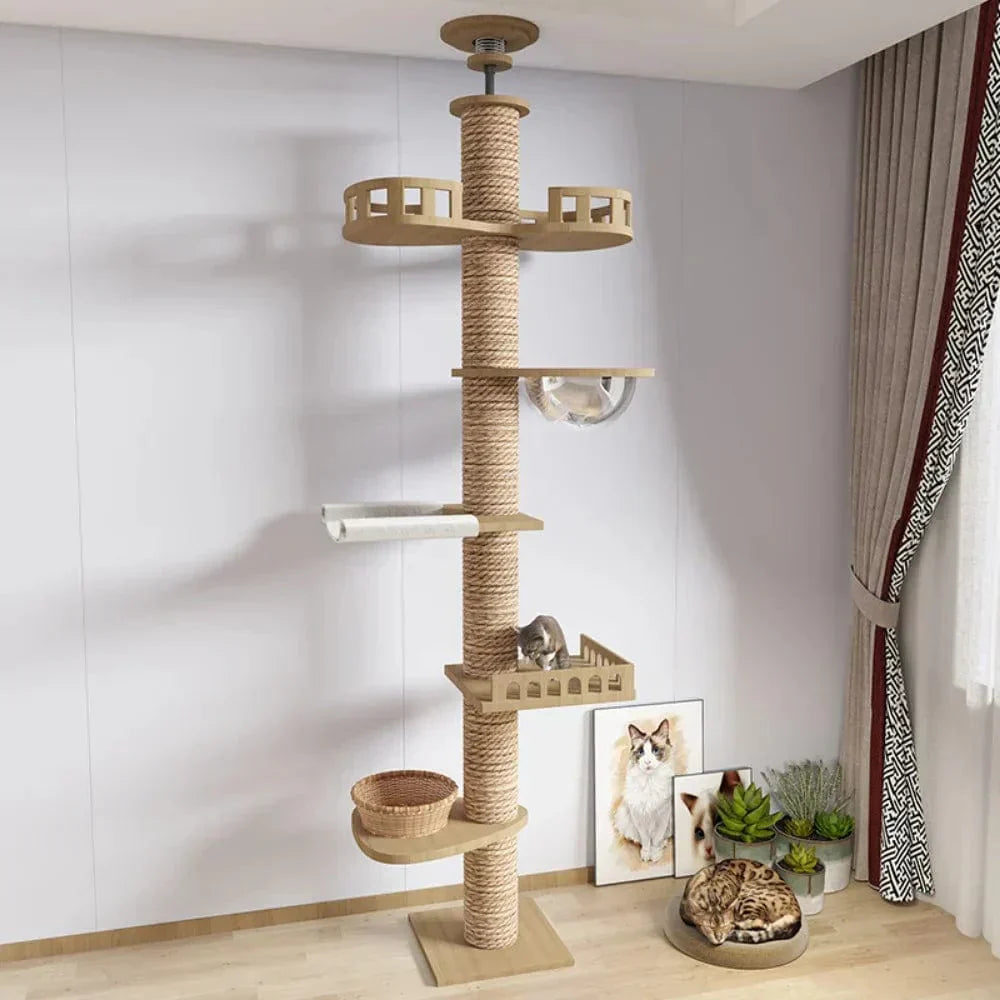 Árbol para gatos de madera XXL